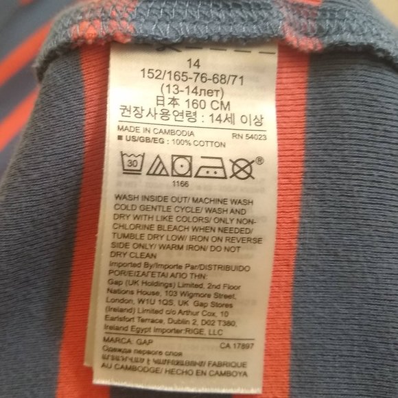 Gap Kids Striped Short Sleeved Shirt XL/14 - Picture 4 of 5